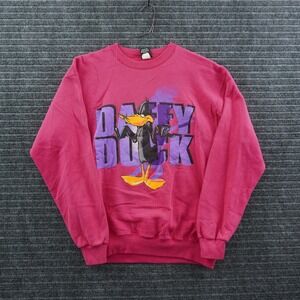 Garment Graphics Daffy Duck Sweatshirt Mens L Pink 1994 Vintage Looney Tunes USA